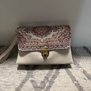 Elegant Cream and Multicolor Women's Bag